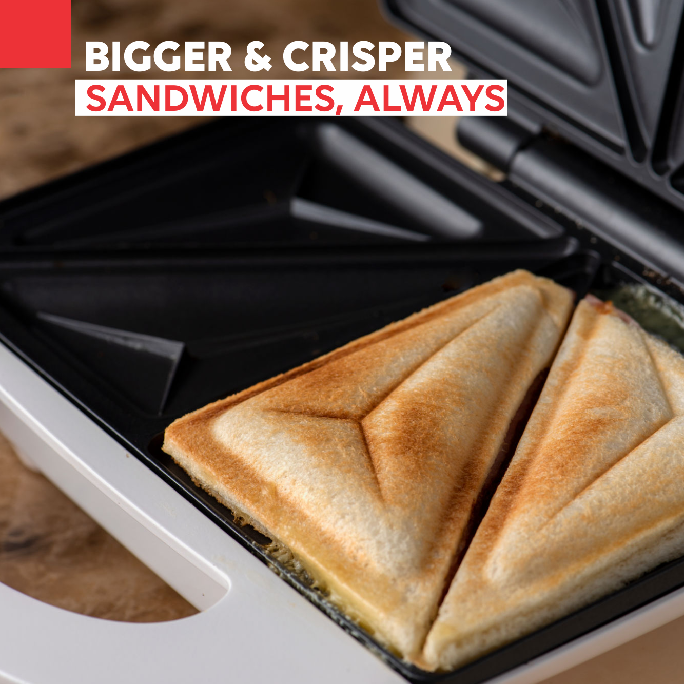 Sandwich Maker with Non-Stick Plates, 700W | Perfect for Breakfast