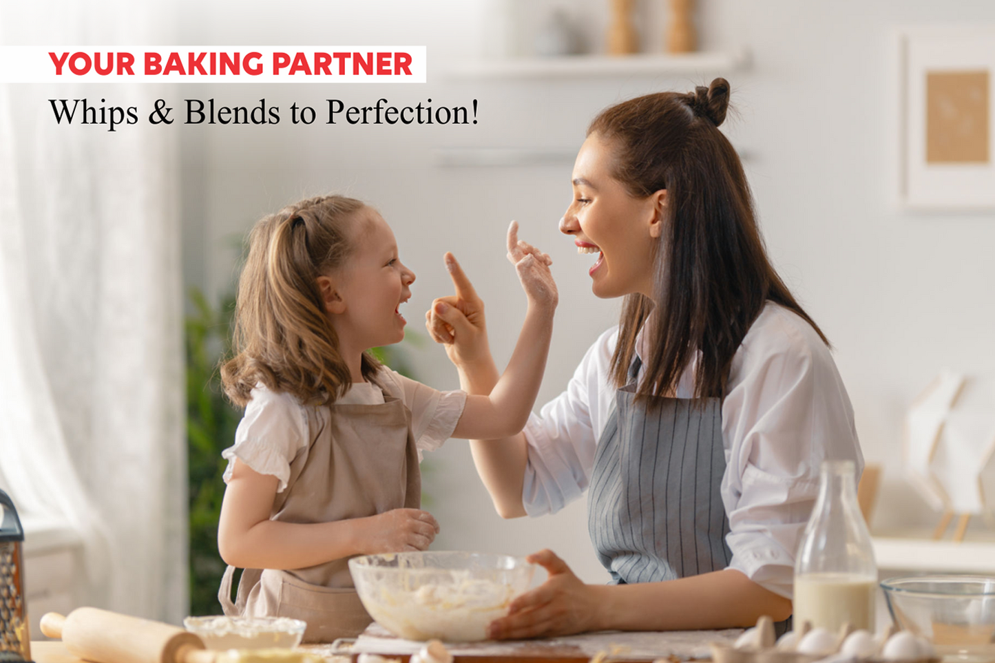 Electric Hand Mixer with Bowl and Lid for Baking 250W - Powerful Motor with 5 Speed