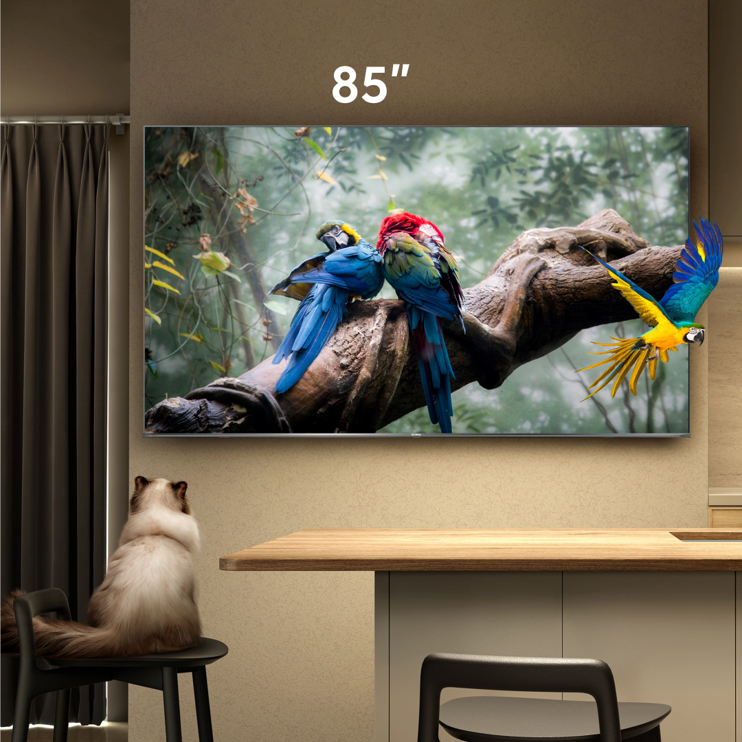 Alonsa 85 inch TV A7HQ QLED 4K Smart TV With Quantum Dot, Dolby Vision & Atoms Color Black