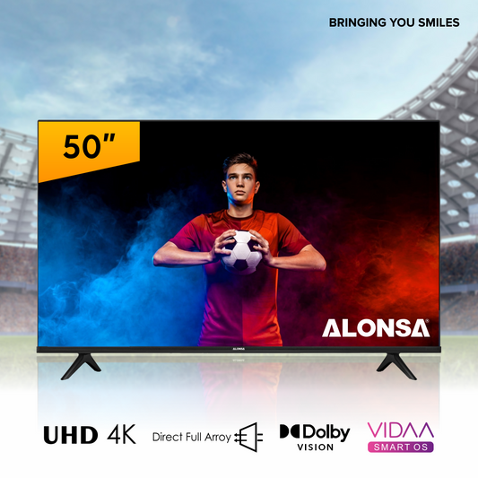 Alonsa VIDAA U6 4K Smart TV, 50 Inch UHD with Dolby Vision, Pixel Tuning, Smooth Motion, Game Mode Plus (2023 New Model)
