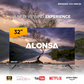 Alonsa 32 Inch FHD Smart TV With Netflix, Youtube, Prime Video, Dolyby Audio & Bezelless Design